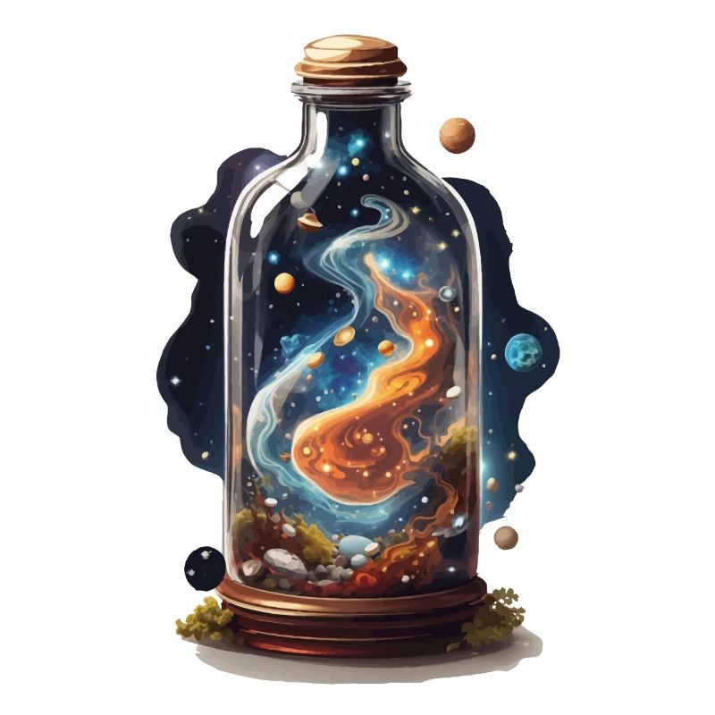 Universe in Bottle Boho Style Aesthetic