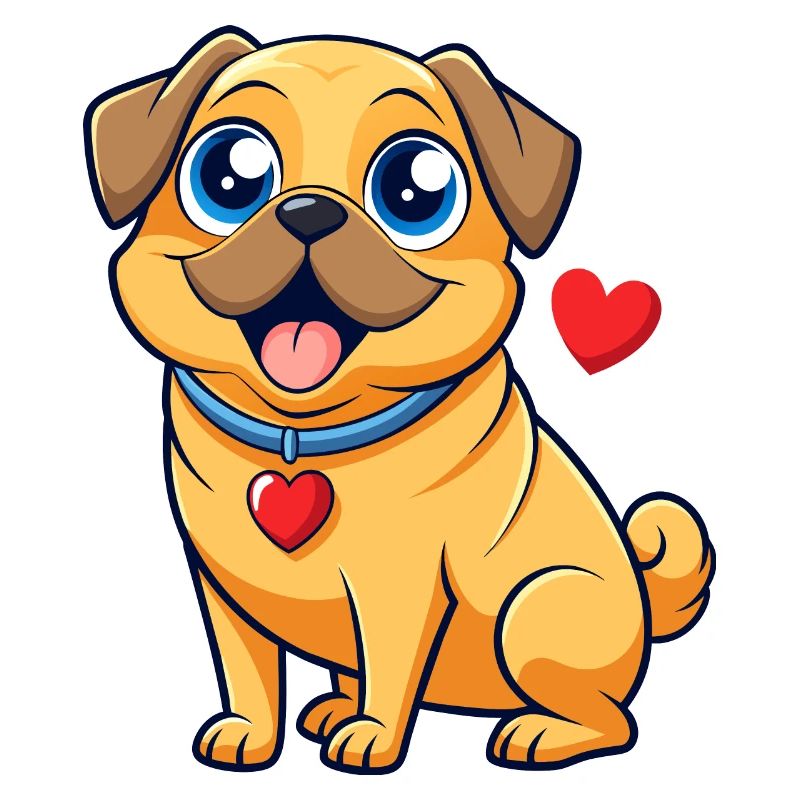 Puggle affectueux Art numérique