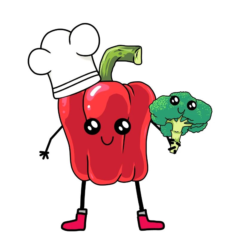 Peppers Cook Broccoli Vegetables Kitchen Culinary Arts