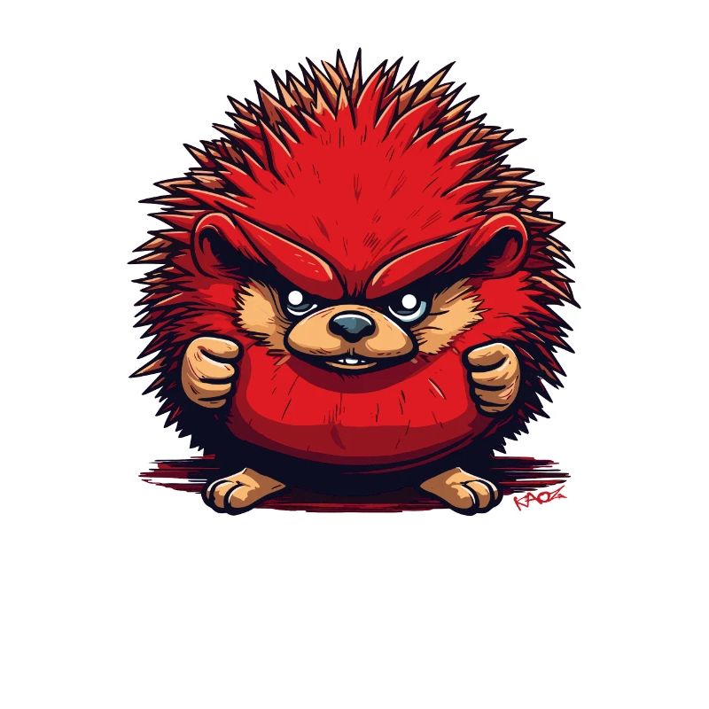 Lustiger wütender roter Igel