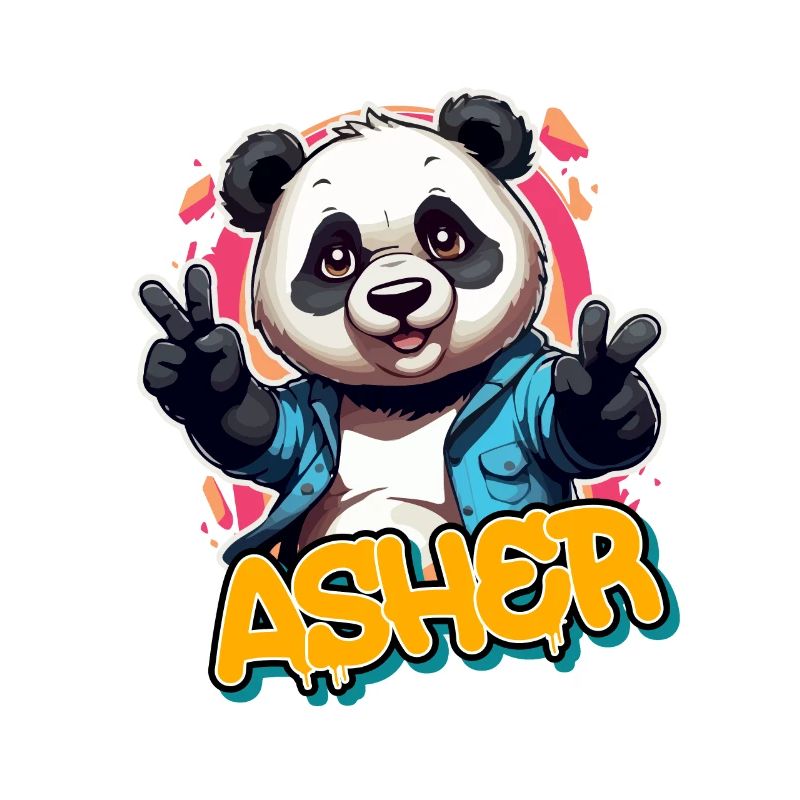 ASHER - Schöner Jungen Name mit Coolem Panda