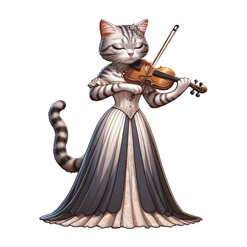 Violin Katze Violinistin