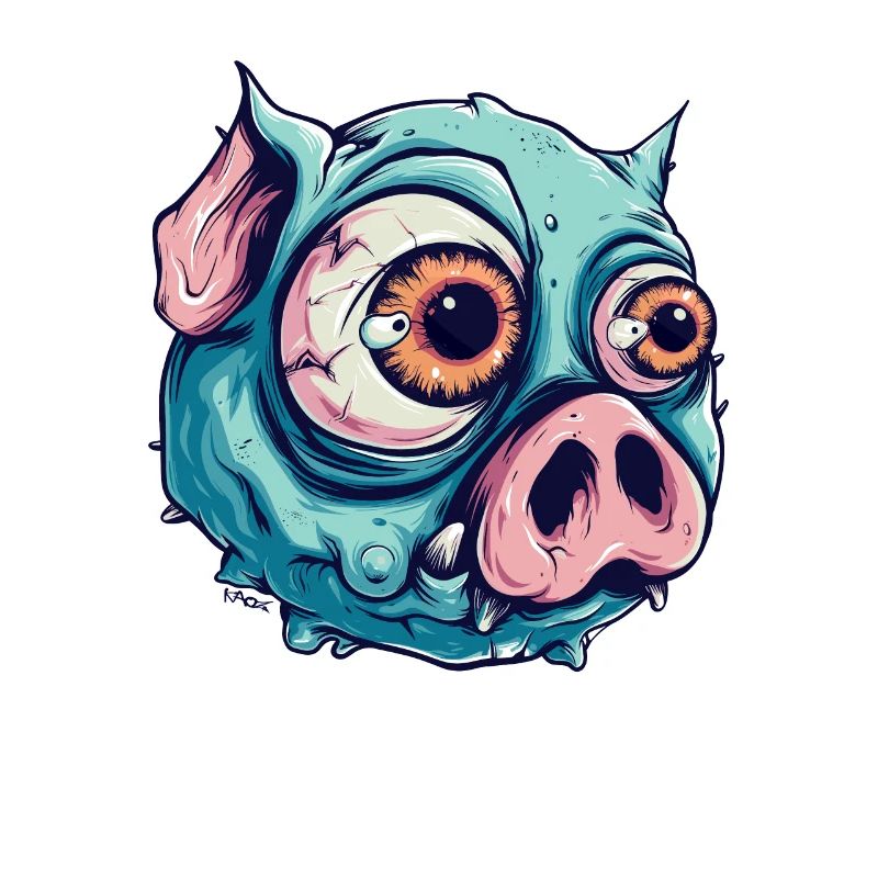 Just Another Cartoon Zombie Psycho Pig