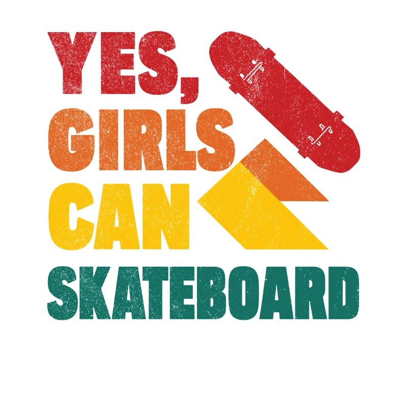 Cooles Skateboard Longboard Skater Mädchen