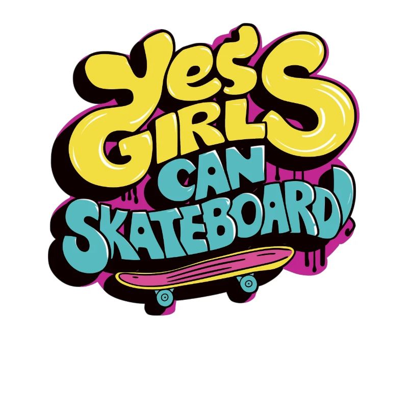 Cooles Skateboard Longboard Skater Mädchen