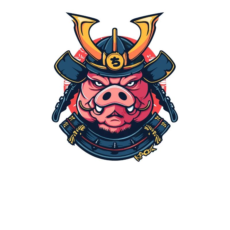 Old Samurai Shogun Pig from Ancient Japan