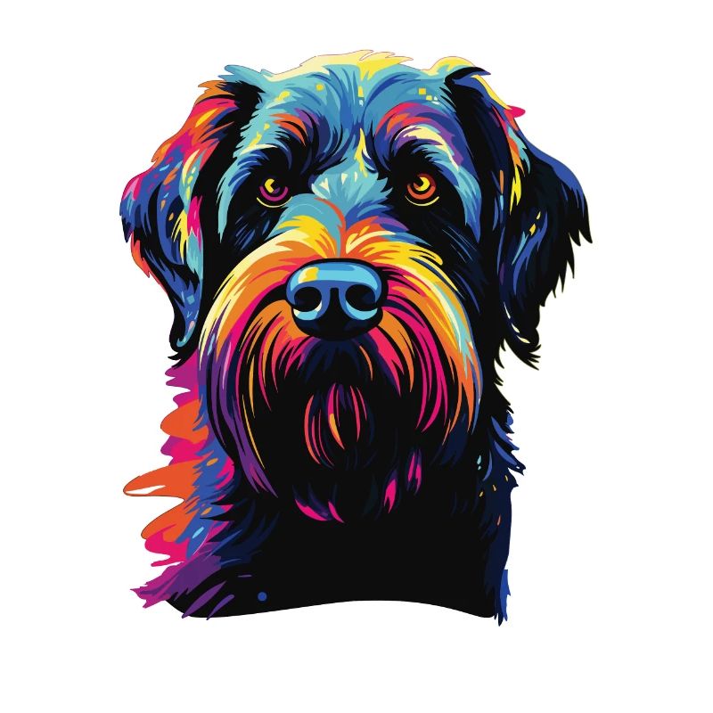 Aquarelle colorée Schnauzer géant