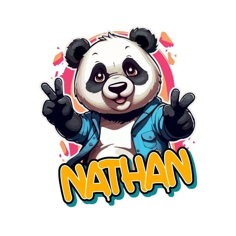 NATHAN - Handsome Boy Name with Cool Panda