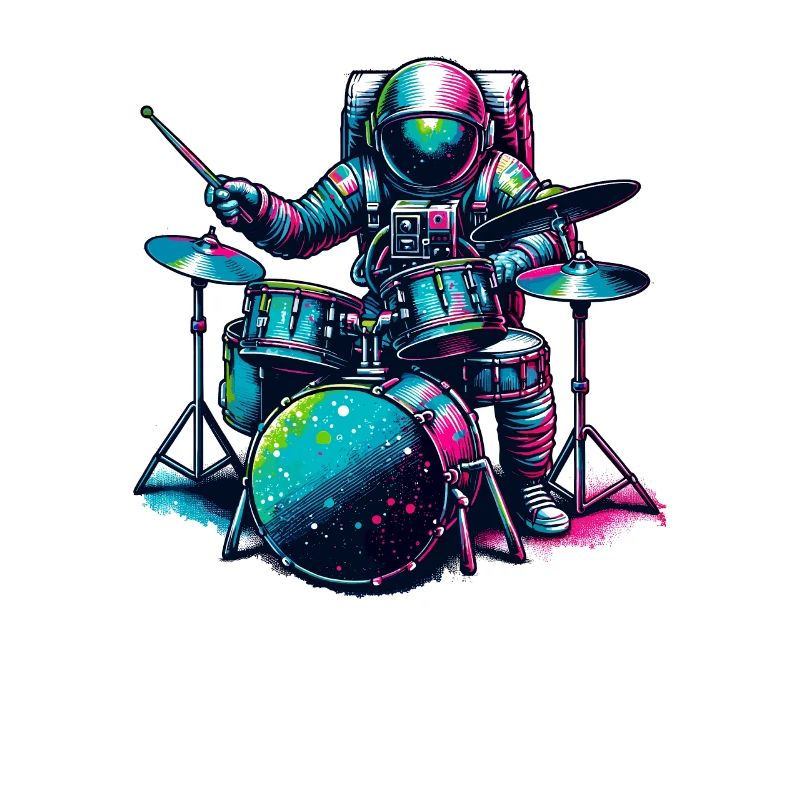 Astronaut Playing Drums Drum Drummer Drumming