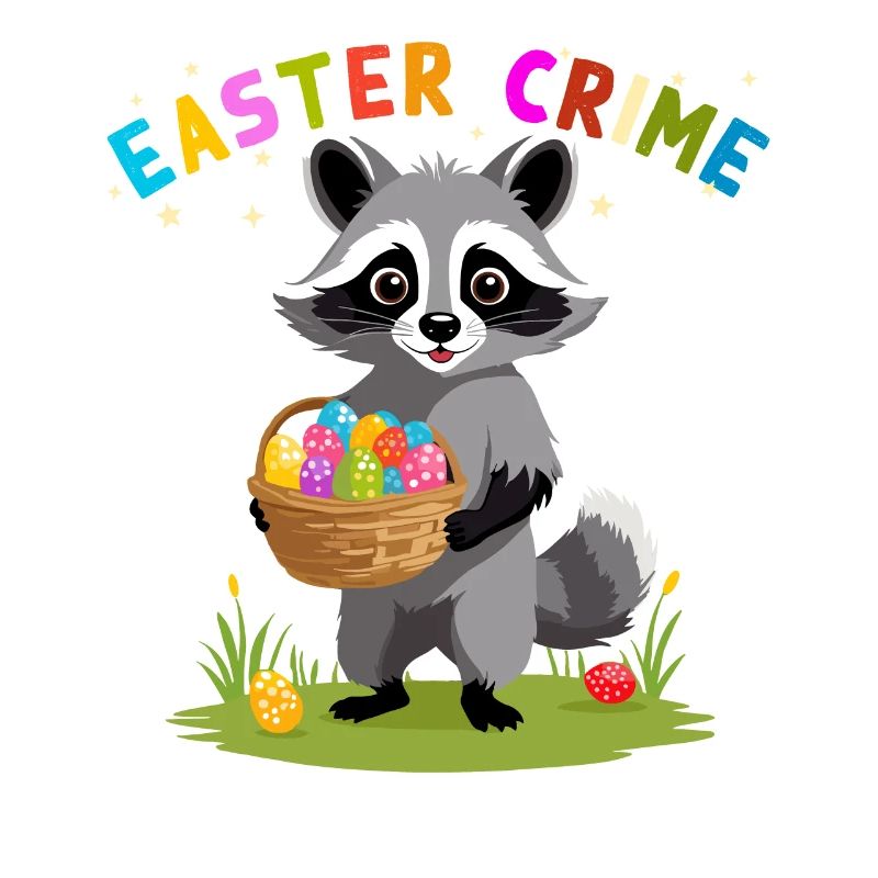 Easter Crime Raccoon Easter Bunny Fun