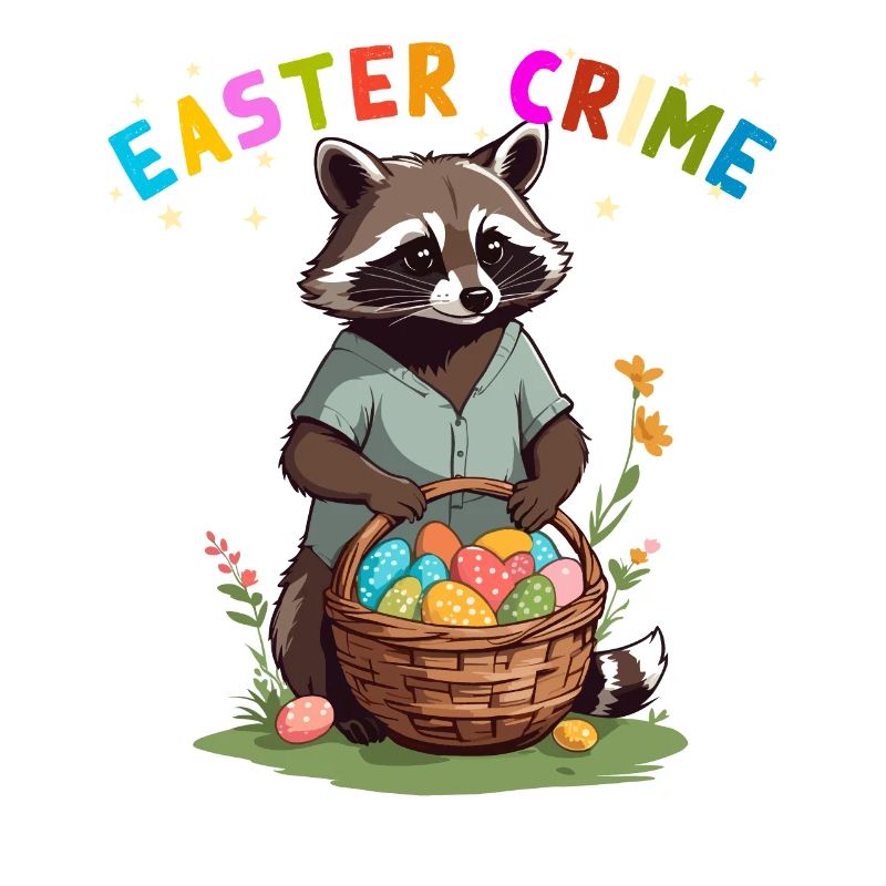 Easter Crime Raccoon Easter Bunny Design