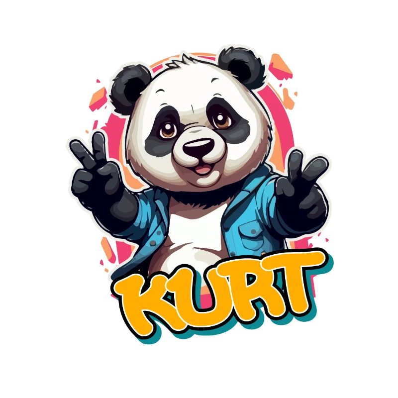 KURT - Beau nom de garçon avec Cool Panda
