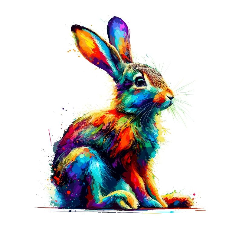 Colorful Splash Art Jackrabbit Jackrabbits