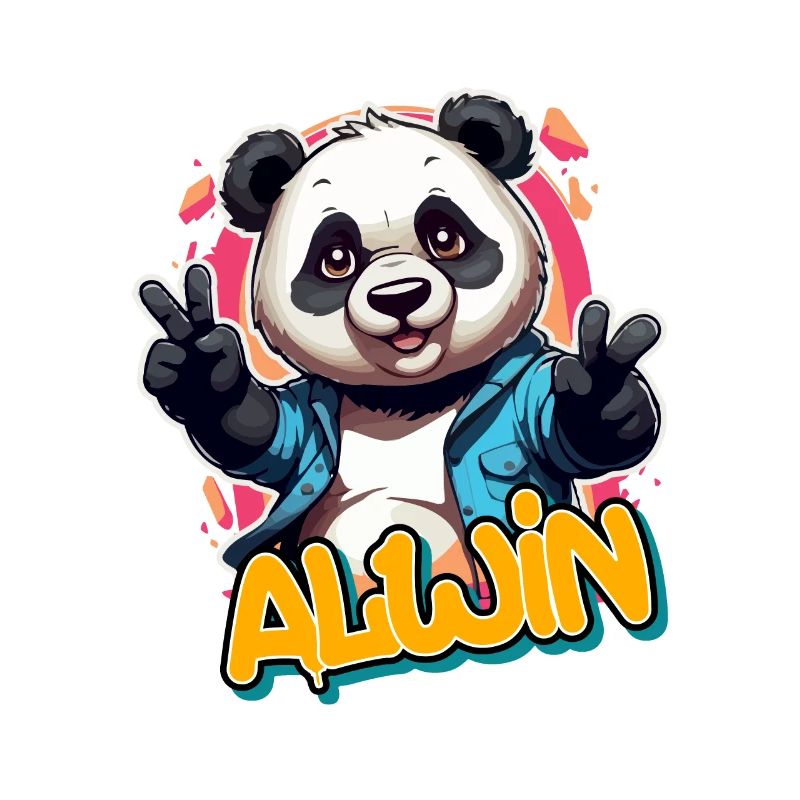 ALWIN - Beau nom de garçon avec Cool Panda
