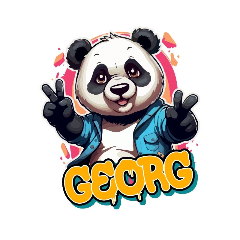 GEORG - Handsome boy name with cool panda