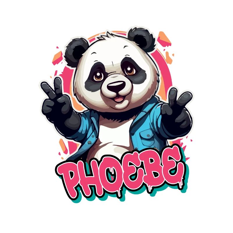 PHOEBE - Beautiful Girl Name with Cool Panda