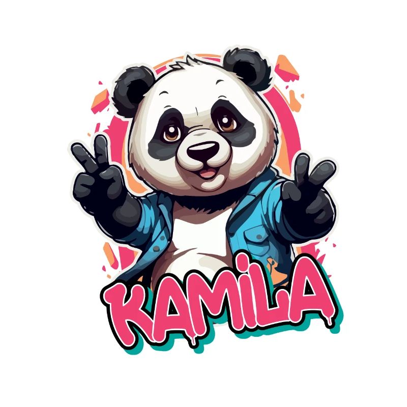 KAMILA - Schöner Mädchen Name mit coolem Panda