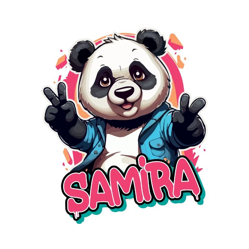 SAMIRA - Schöner Mädchen Name mit coolem PANDA