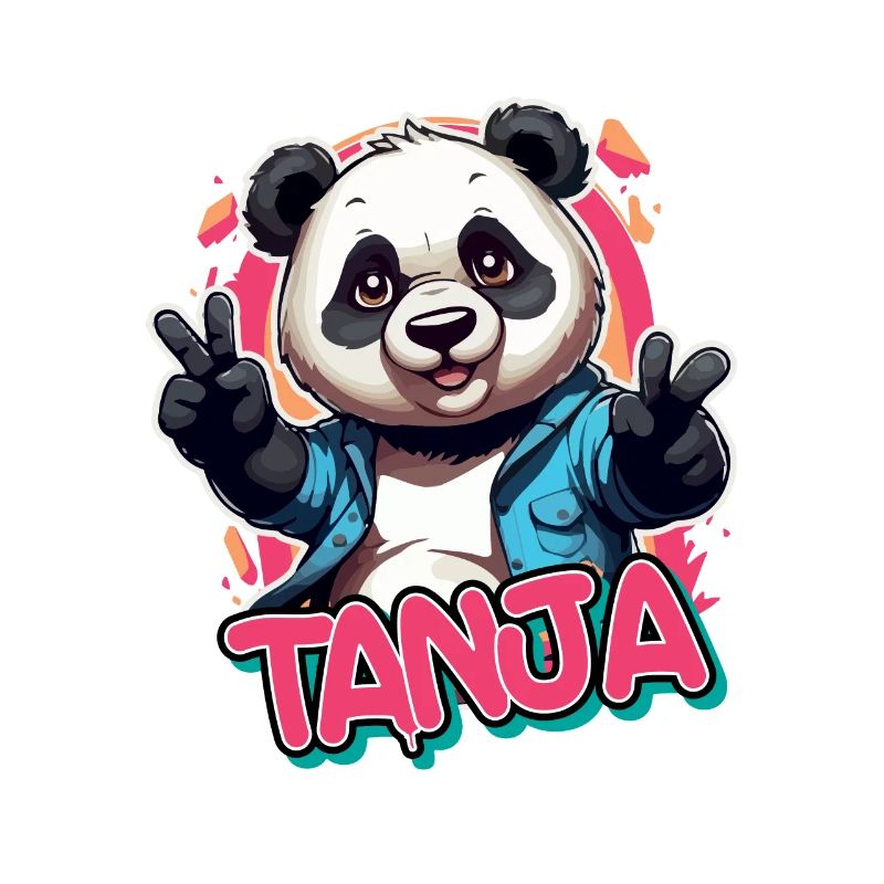 TANJA - Schöner Mädchen Name mit coolem Panda
