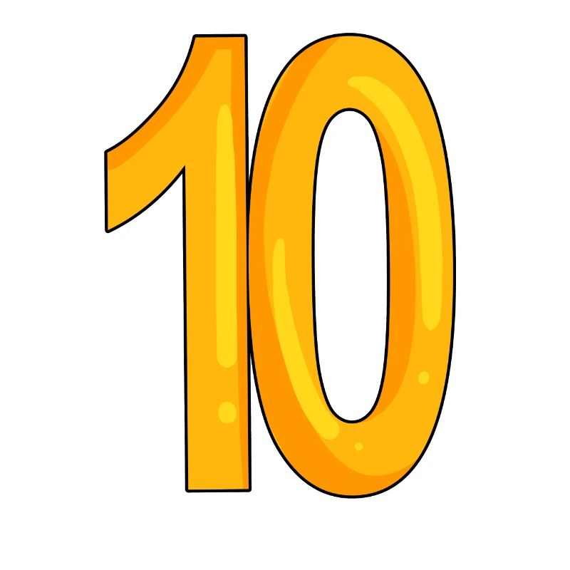 10 - dix - jaune