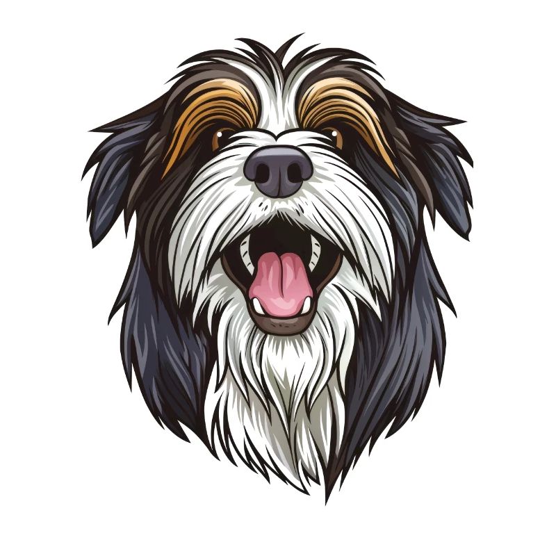 Bearded Collie | Cartoon Artwork