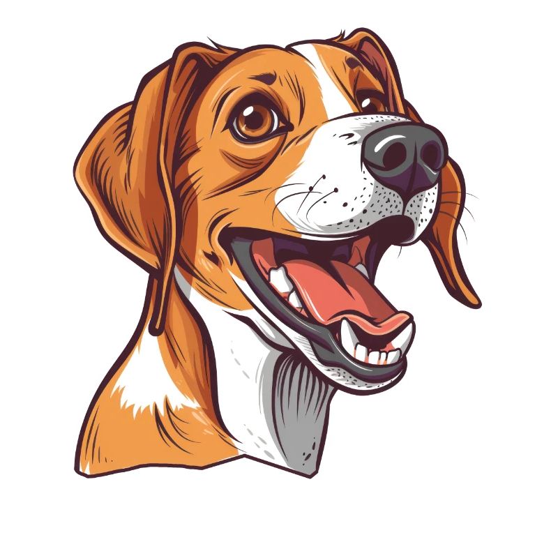Foxhound anglais | Illustration de dessin animé