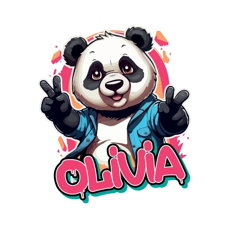 OLIVIA - Schöner Mädchen Name mit coolem Panda