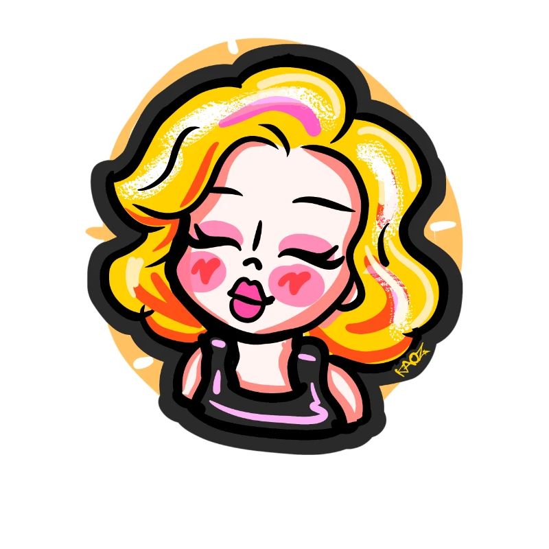 Blondes Cartoon-Mädchen im Comic-Stil