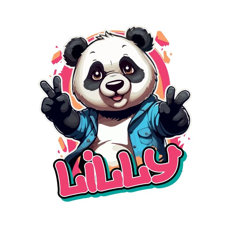 LILLY - Schöner Mädchen Name mit coolem Panda