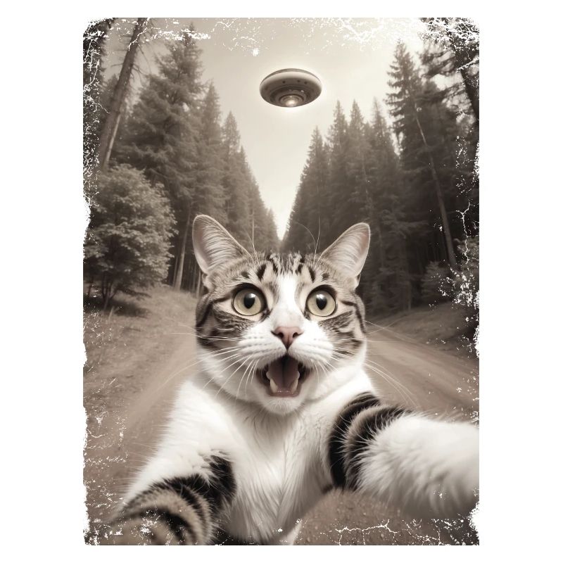 Vaisseau spatial extraterrestre Selfie de chat drôle