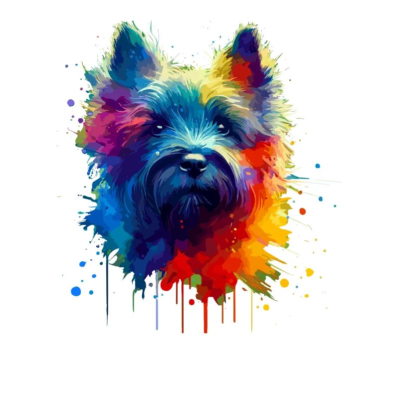 Terriers Terriers Cairn Terrier Splash Art colorés