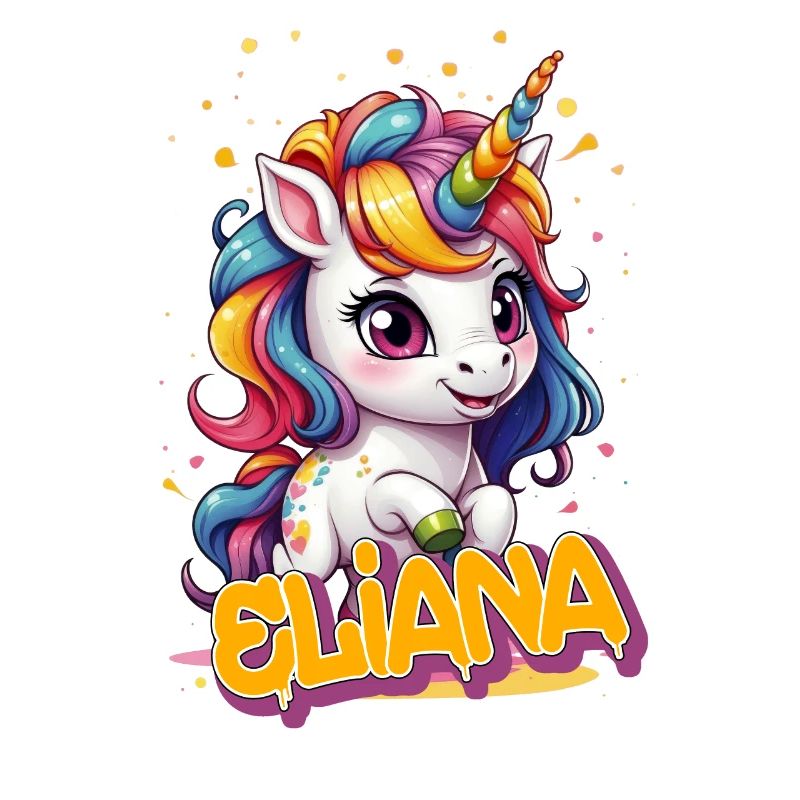 ELIANA - Schöner Mädchen Name mit süßem Einhorn