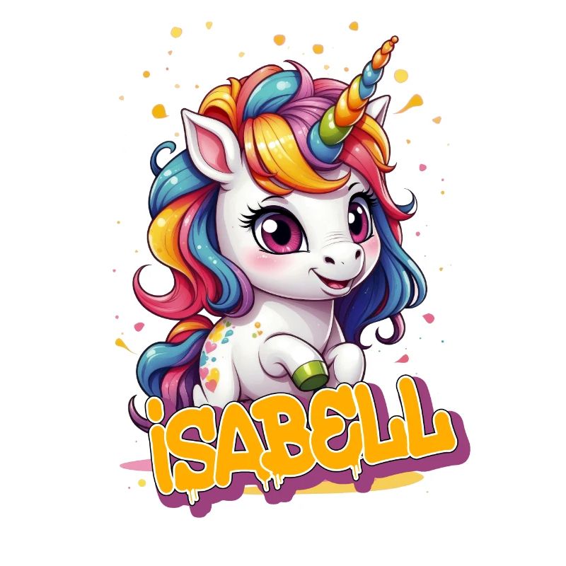 ISABELL - Schöner Mädchen Name mit süßem Einhorn