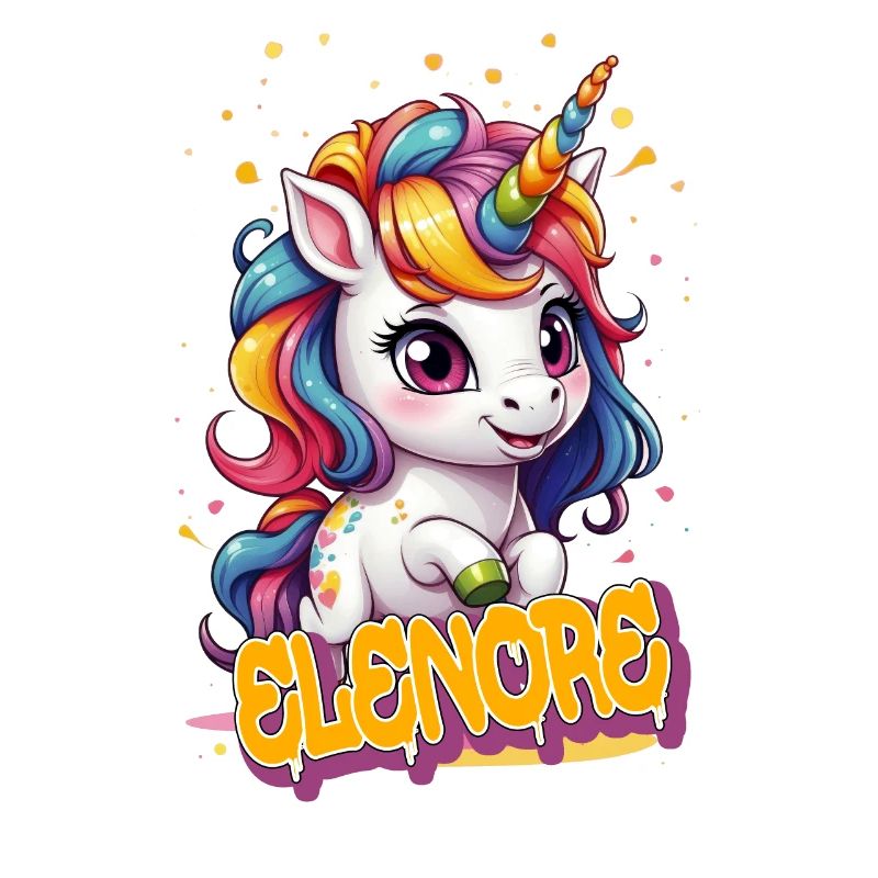 ELENORE - Schöner Mädchen Name mit süßem Einhorn