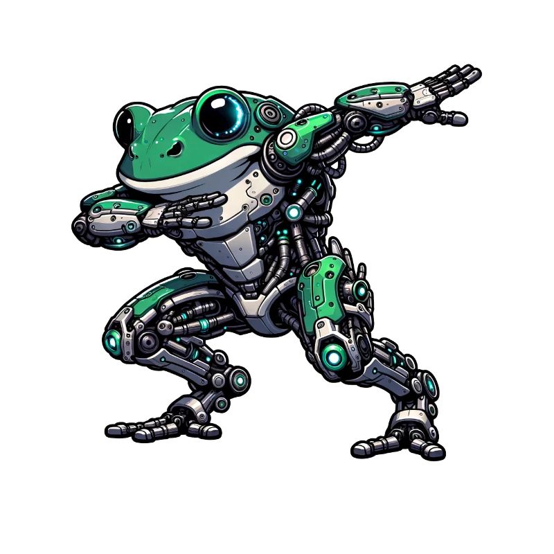 Cool Robot Frog Dabbing Mech Cyborg