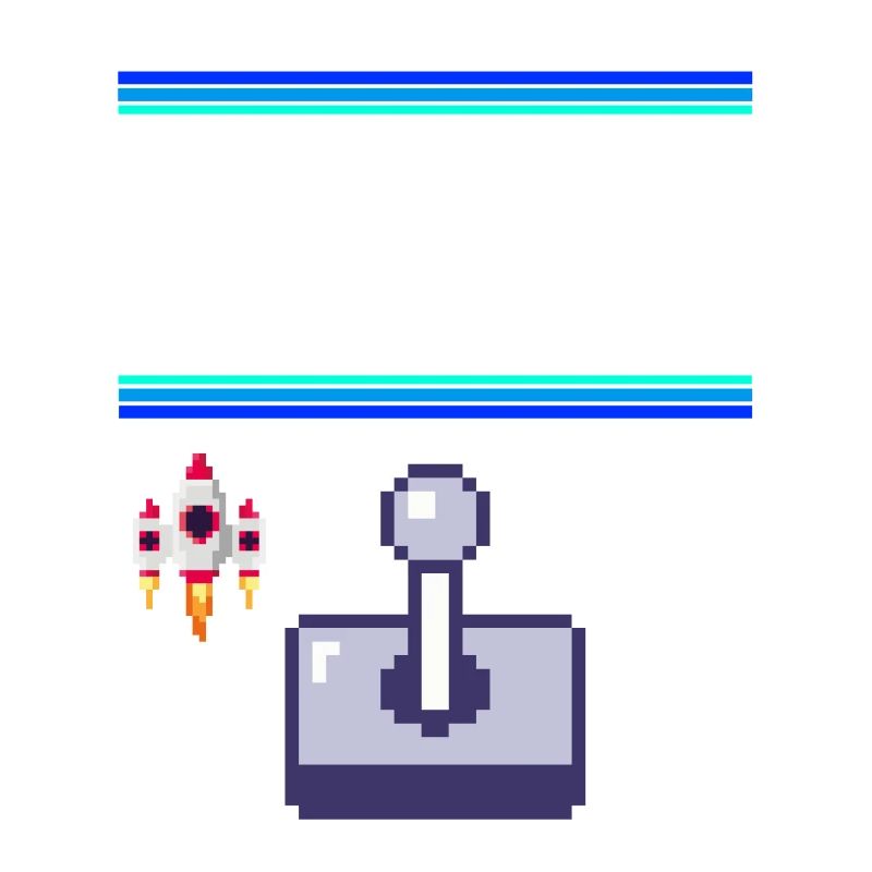 Arcade Gamer Pixel Alien Invader Joystick Retro