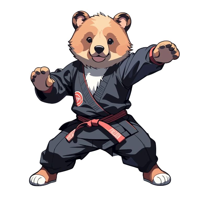 Karate Bear with Black Belt Karate Bär