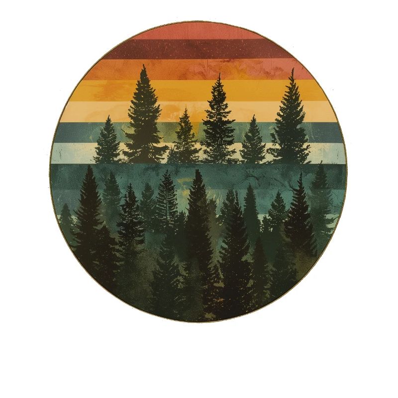 Sunset Forest Nature Outdoors Retro 80s Vibe 6