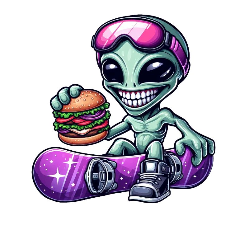 Alien Snowboarder Hamburger Restauration Rapide