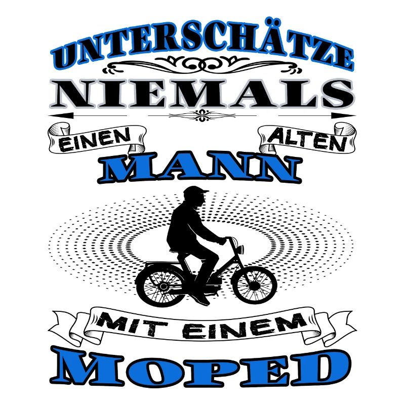 Old man with moped - moped