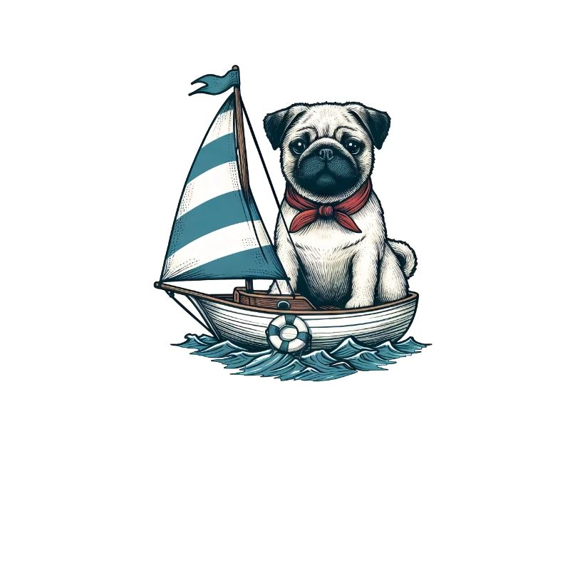 Summer Sailing Dinghy with Pug