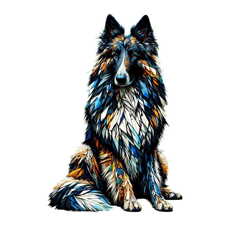 Polygon Art Belgian Sheepdog Groenendael Belgian