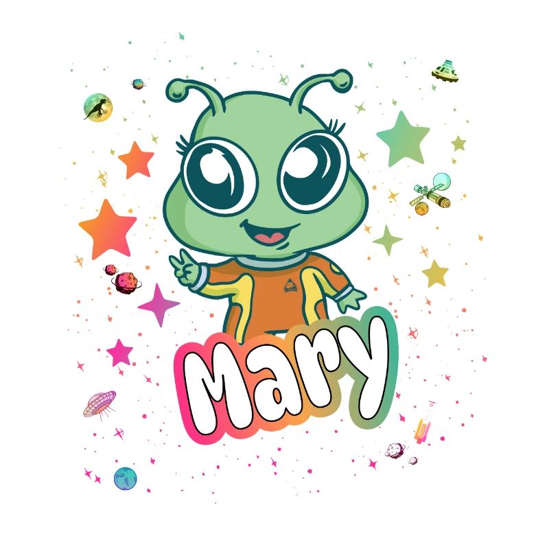 MARY - Schöner Mädchen Name mit süßem Alien
