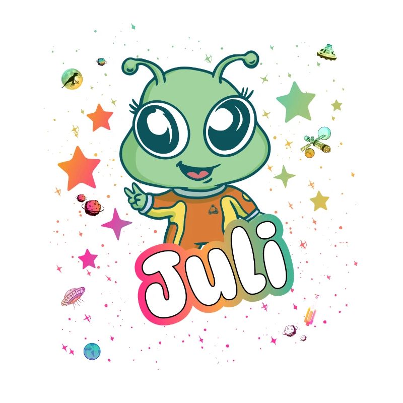 JULI - Schöner Mädchen Name mit süßem Alien