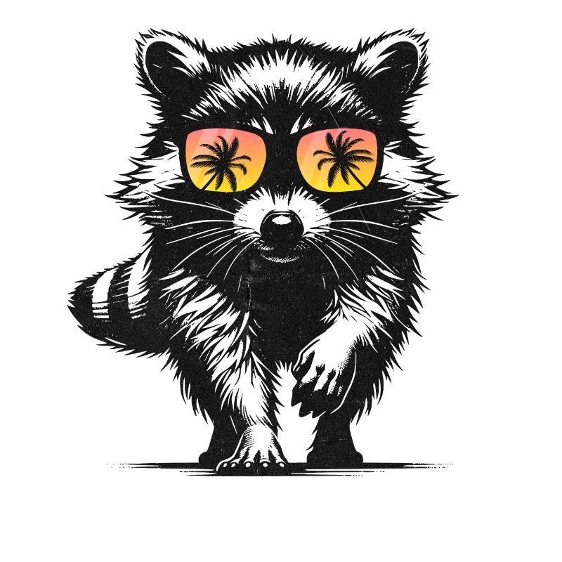 Waschbär mit Sonnenbrille