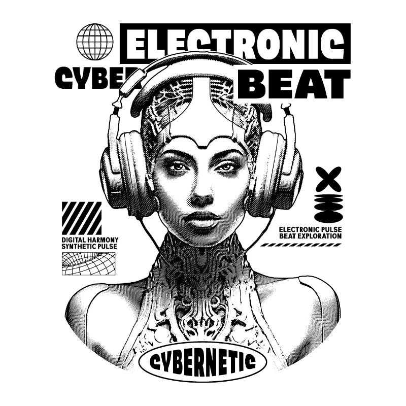 Futuristic Sci-Fi Electronic Music T-Shirt