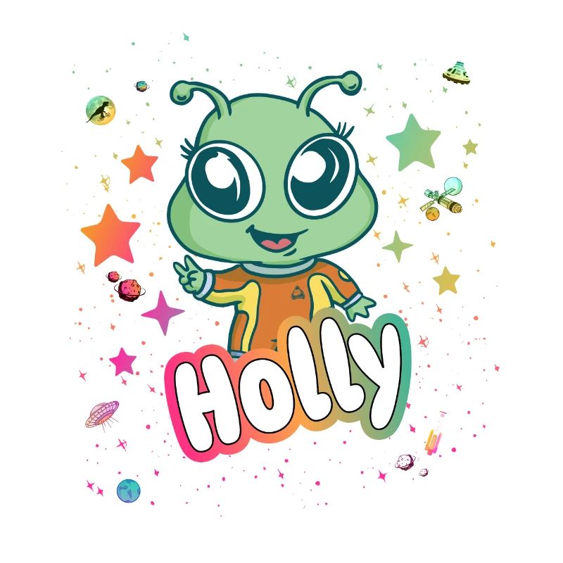 HOLLY - Schöner Mädchen Name mit süßem Alien
