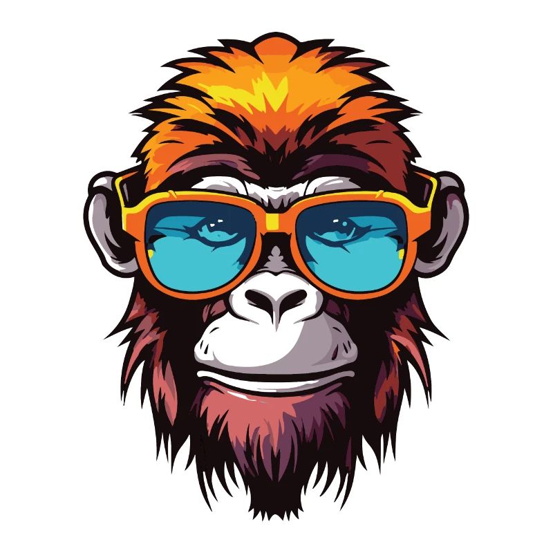Monkey Hipster Cool Party