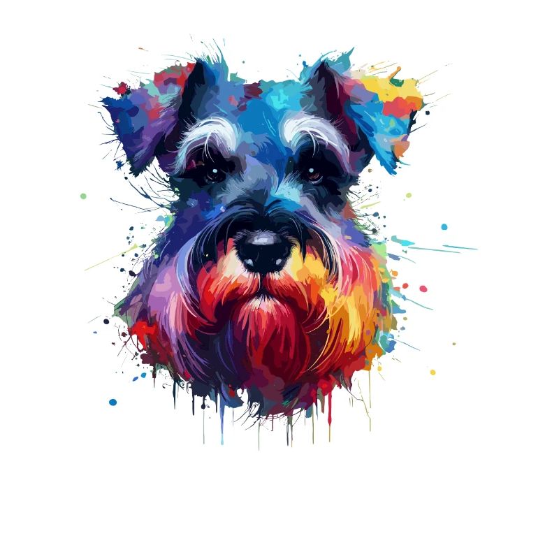 Éclaboussures colorées Schnauzer géant Schnauzers