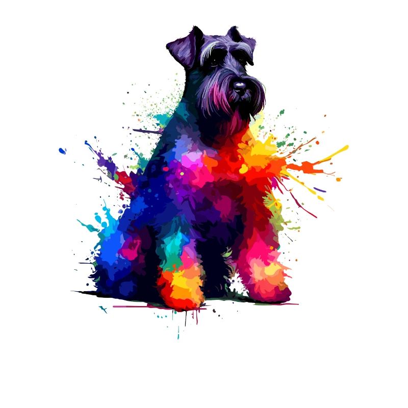 Éclaboussures colorées Schnauzer géant Schnauzers